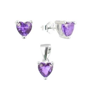 Set Corazon lila