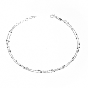 Tobillera doble de bolitas