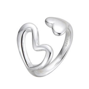 anillo corazones ajustable