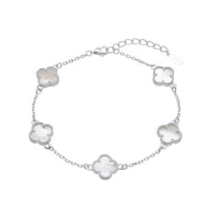 pulsera trébol blanco