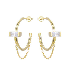 zarcillos aro con zircones