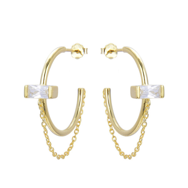 zarcillos aro con zircones