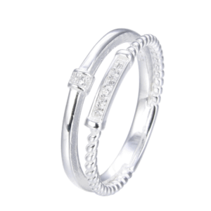 anillo doble brillante