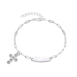 pulsera clips y cruz