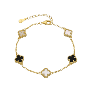 pulsera dorada de tréboles