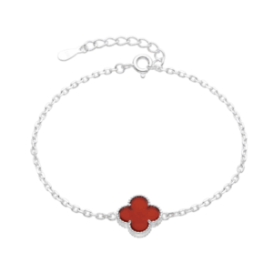 pulsera trébol rojo