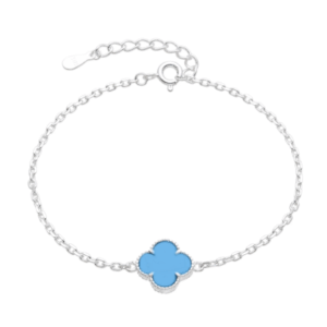pulsera trébol azul cielo