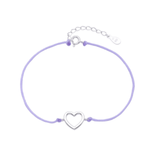 pulsera macramé lila heart