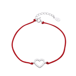 pulsera macramé rojo heart