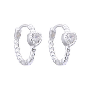 Argollas Corazon Con Cubic