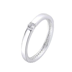 anillo banda solitario