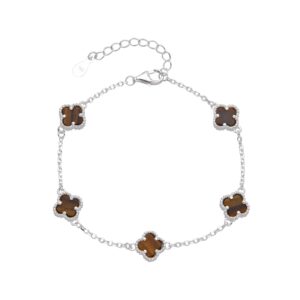 pulsera tréboles marrón rasgado