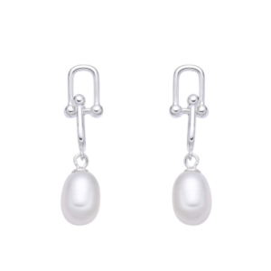 zarcillos largos con perla