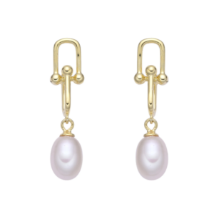 zarcillos largos dorado con perla