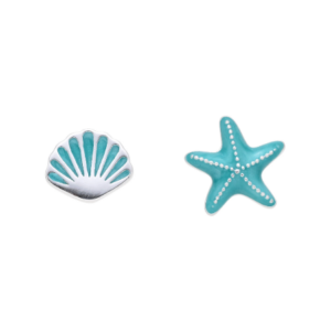 zarcillos Blue Sea Shell Starfish