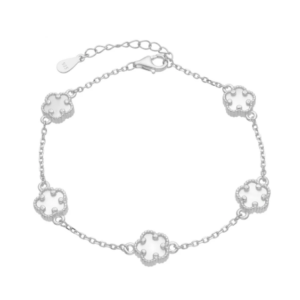 pulsera tréboles blancos