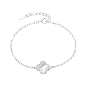 pulsera trébol blanco