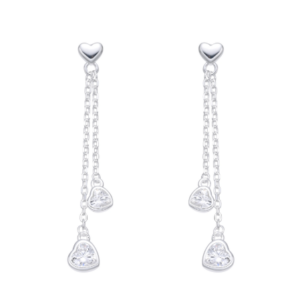 zarcillos largos de corazones