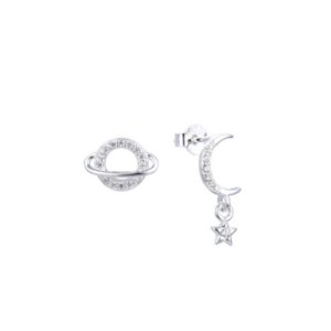 zarcillos planeta, luna y estrella