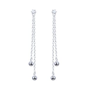 zarcillos largos con bolitas