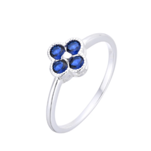 anillo trébol azul