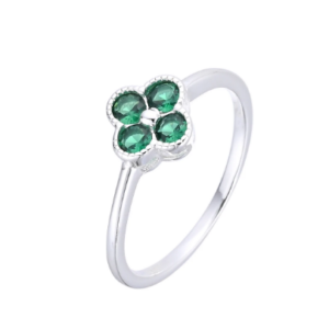 anillo trébol verde