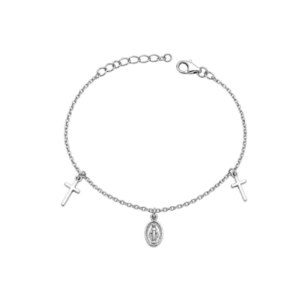 Pulsera Virgen De La Milagrosa Con Cruces