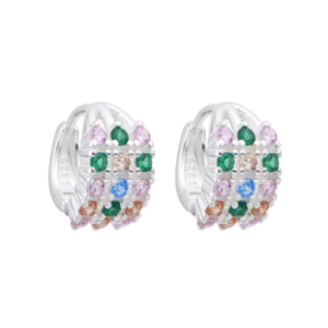 argollas multicolor silver
