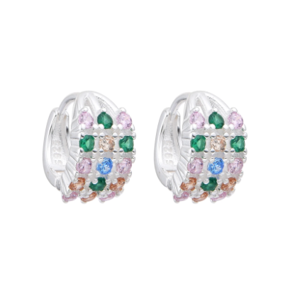 argollas multicolor silver