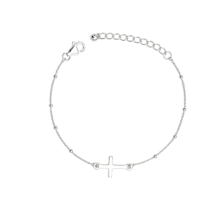 pulsera cruz y bolitas